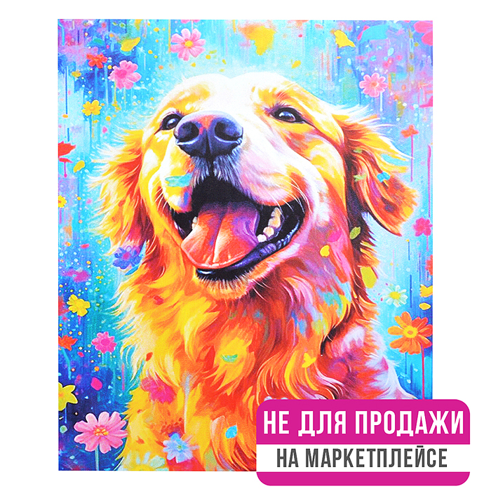 Картина по номерам 40х50 "Золотистый ретривер" (29 цветов)