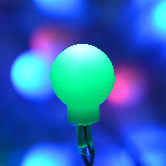 Фото к товару Электрогирлянда "Шарики матовые" 2,2м., 20 ламп, цветная Электрогирлянда "Шарики матовые" 2,2м., 20 ламп, цветная