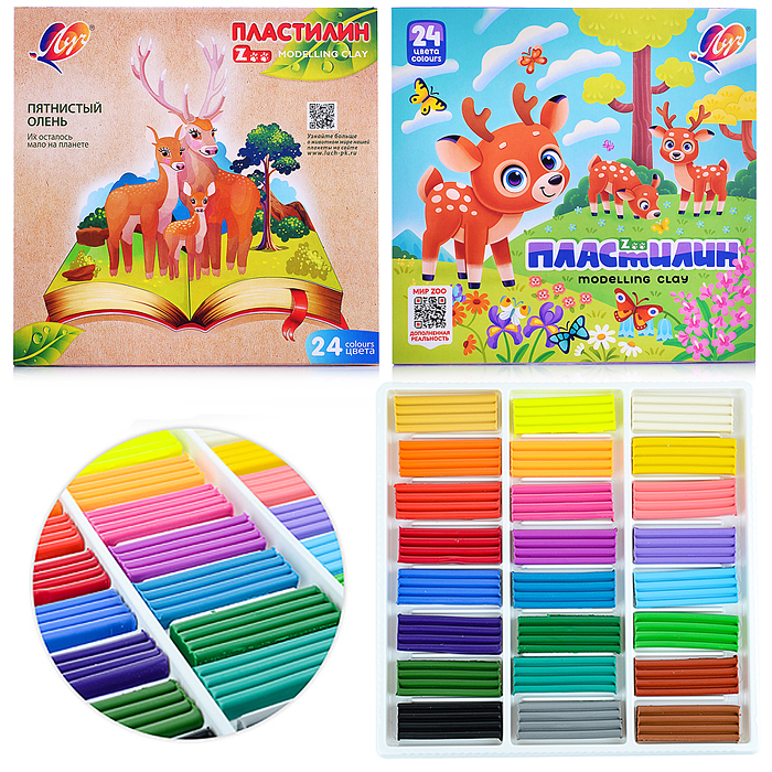 Пластилин 24 цв. "ZOO" 