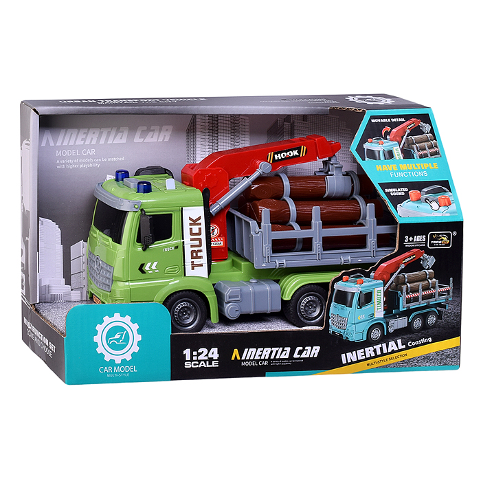 Машина ZH813-11 "Лесовоз" на батарейках, в коробке