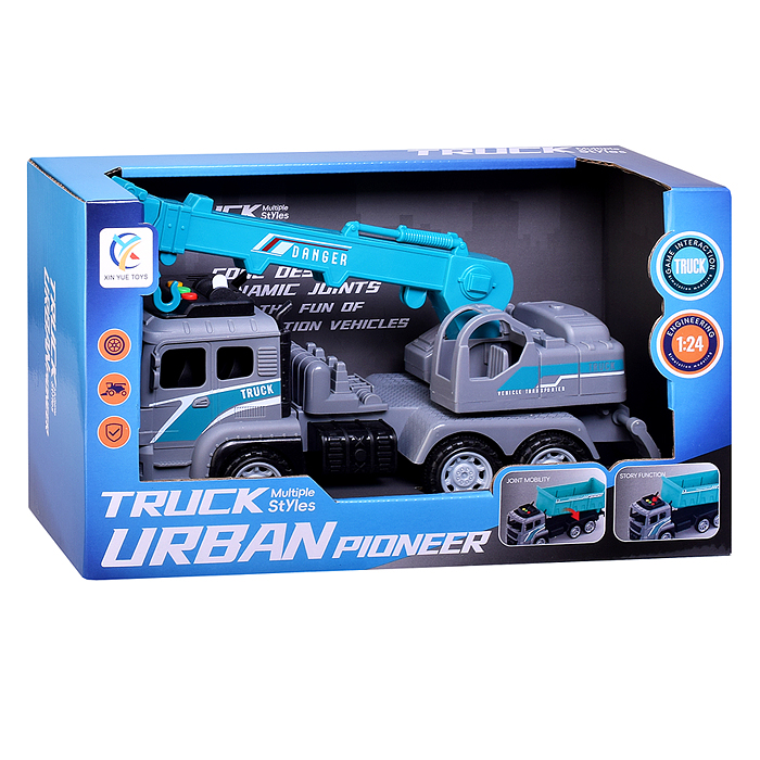 Машина 6630-D "Грузовик с вышкой" на батарейках, в коробке