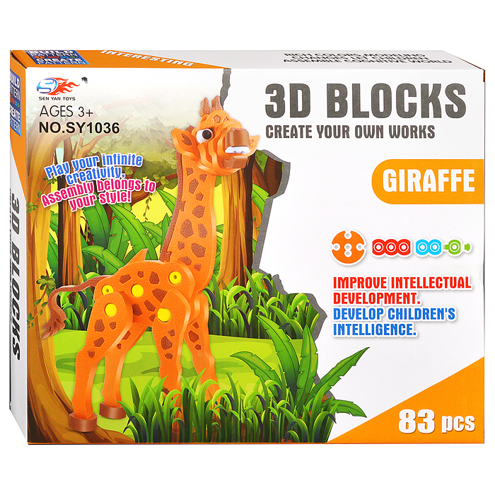 Конструктор SY1036 "Жирафик" (83 дет.) в коробке Конструктор SY1036 "Жирафик" (83 дет.) в коробке