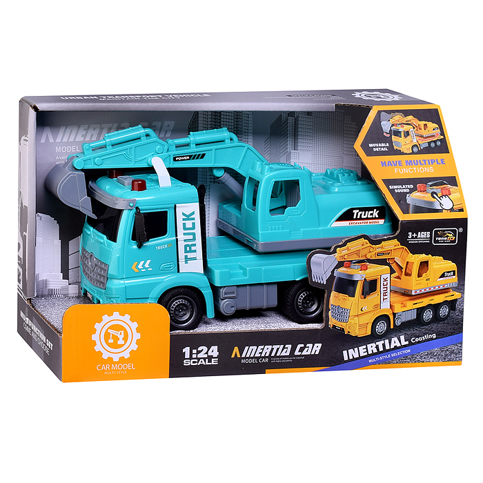 Машина ZH813-3 "Автокран" с ковшом, на батарейках, в коробке