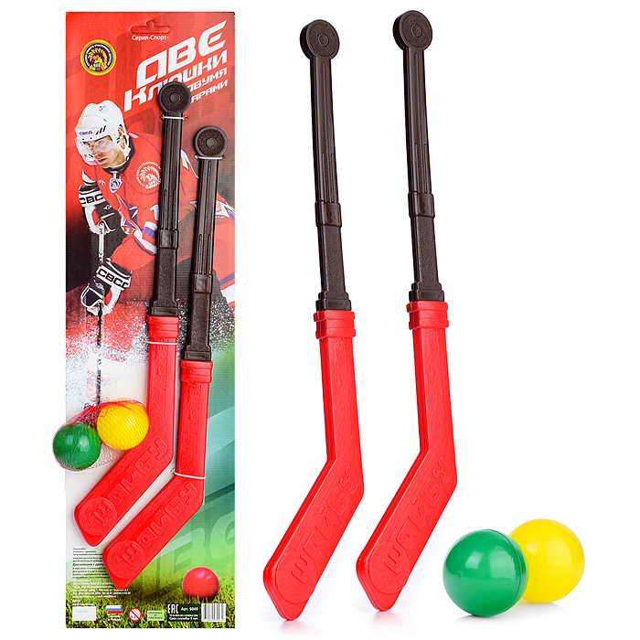 Клюшка 2шт с двумя шарами 