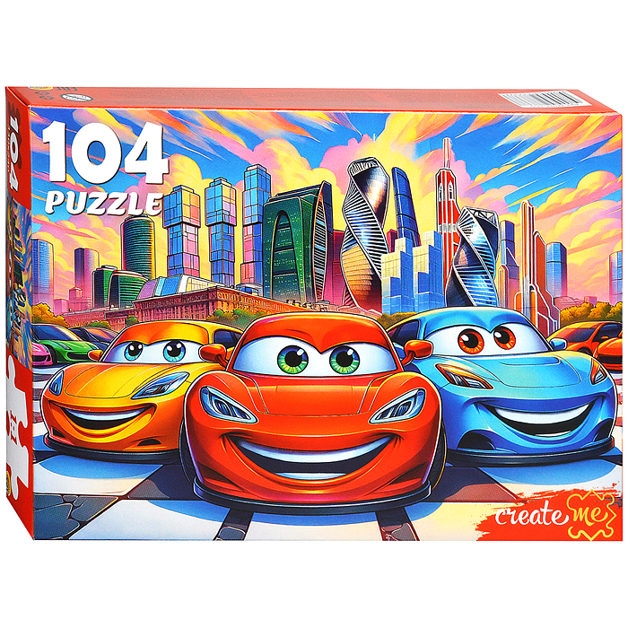 Пазлы 104 "Городские машинки" 