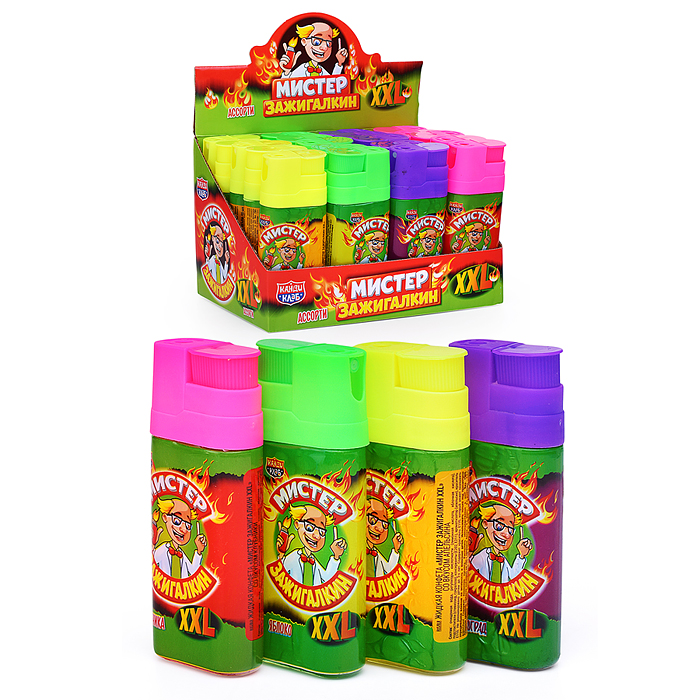 Жидкая конфета "Мистер Зажигалкин XXL" ассорти, 50 мл*20шт Жидкая конфета "Мистер Зажигалкин XXL" ассорти, 50 мл*20шт