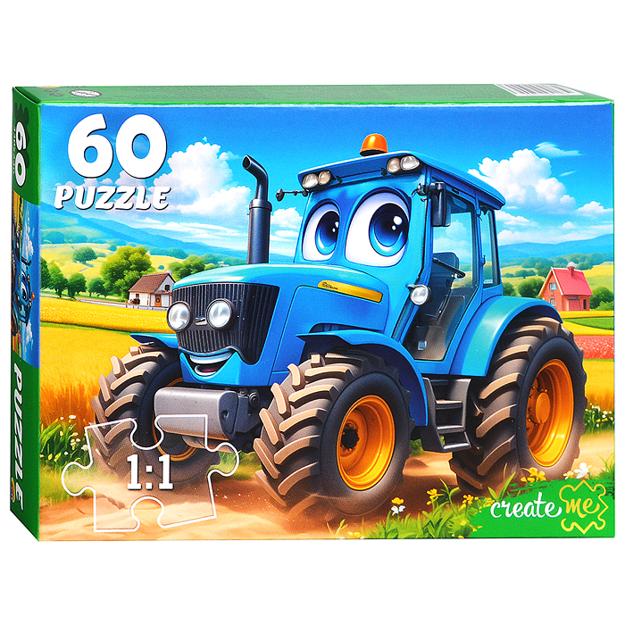 Пазлы 60 "Трактор в поле"