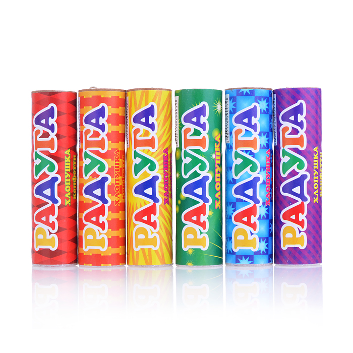 Хлопушка 100 мм. (конфетти) * в кор. 10 уп. х 50 шт. Срок до 01.02.30