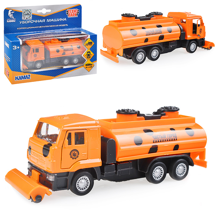 Машина металл Камаз: Уборочная машина, 14см, (открыв. двери) инерц. в коробке Машина металл Камаз: Уборочная машина, 14см, (открыв. двери) инерц. в коробке