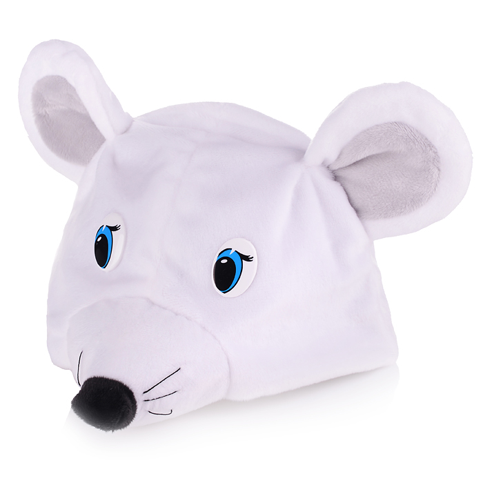 Головной убор швейный "Шапка детская "Мышка/Мышонок белая" р. 52-54 Головной убор швейный "Шапка детская "Мышка/Мышонок белая" р. 52-54