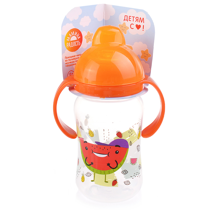 Поильник с силиконовым носиком и ручками "Фрукты"