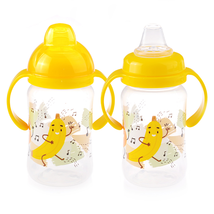 Поильник с силиконовым носиком и ручками "Фрукты"