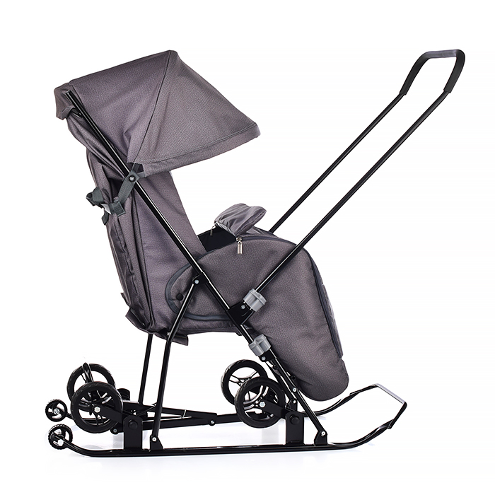 Фото к товару Санки-коляска Снежинка универсал-1 (серебро) Санки-коляска Снежинка универсал-1 (серебро)