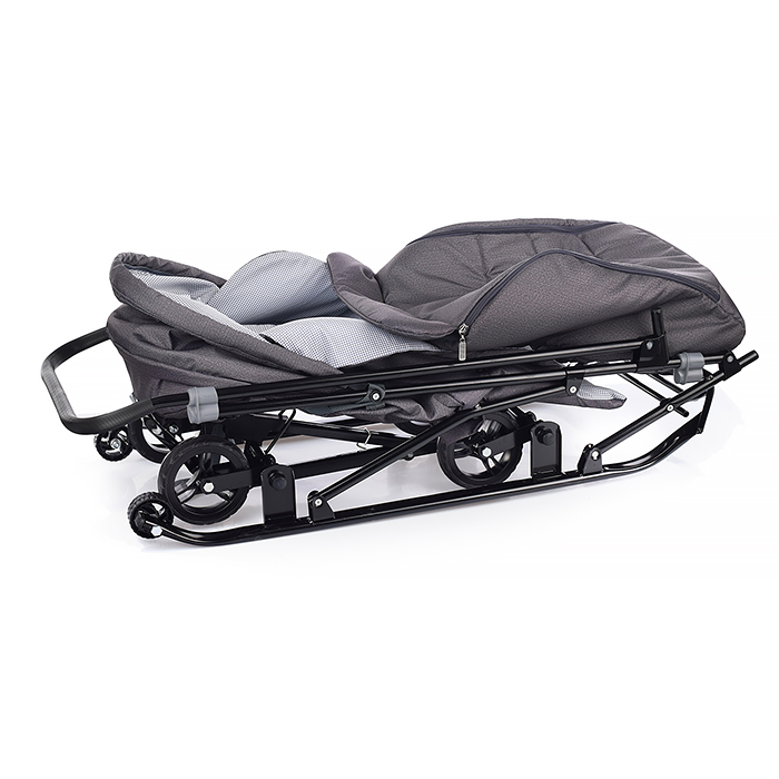 Фото к товару Санки-коляска Снежинка универсал-1 (серебро) Санки-коляска Снежинка универсал-1 (серебро)