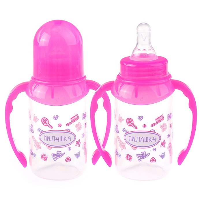 Фото к товару Бутылочка с соской, классика 125мл, ручки Бутылочка с соской, классика 125мл, ручки