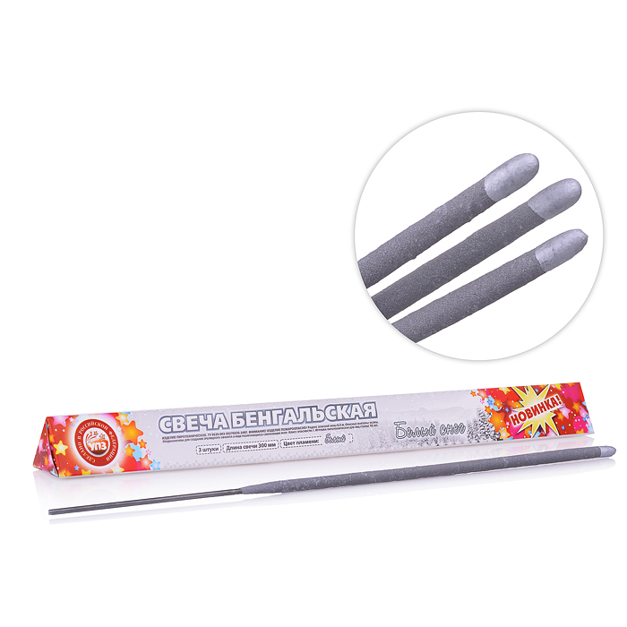 Бенгальская свеча 300мм. "Белый снег" Бенгальская свеча 300мм. "Белый снег"