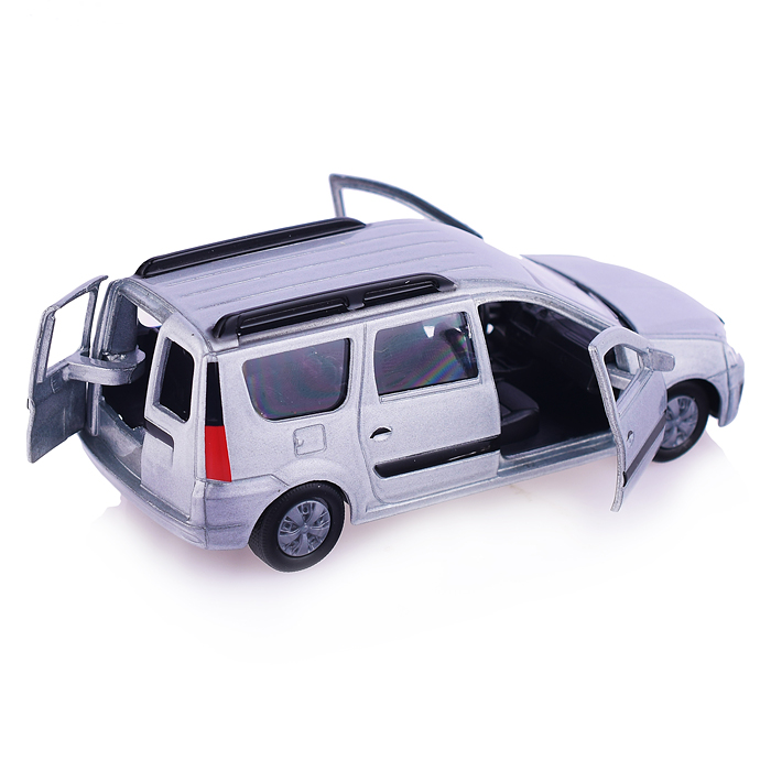 Машина металл Lada Largus 12 см, (двери, багаж., сереб.,) инерц., в коробке