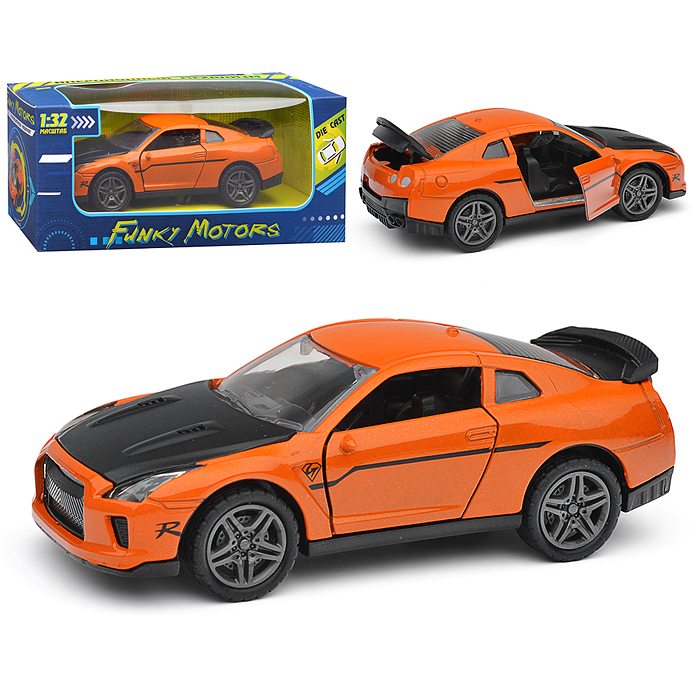 Двухцветная инерционная машинка с дизайном die-cast,1:32, открывающиеся двери Двухцветная инерционная машинка с дизайном die-cast,1:32, открывающиеся двери