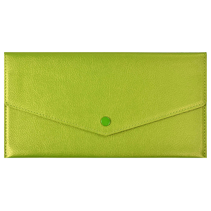 Фото к товару Органайзер-папка д/путешествий Наппа салатовый металлик (227х110 мм) Органайзер-папка д/путешествий Наппа салатовый металлик (227х110 мм)