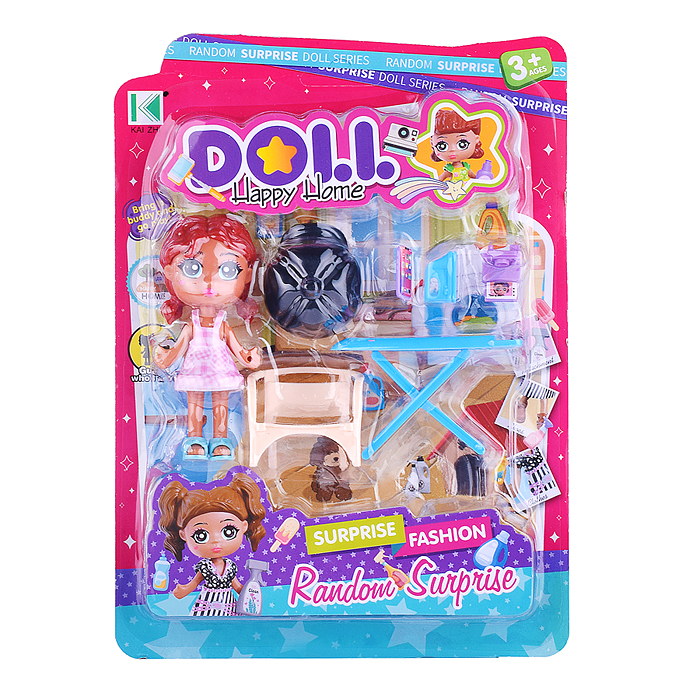 Кукла KZ-9011 "Подружка" с аксессуарами, на листе