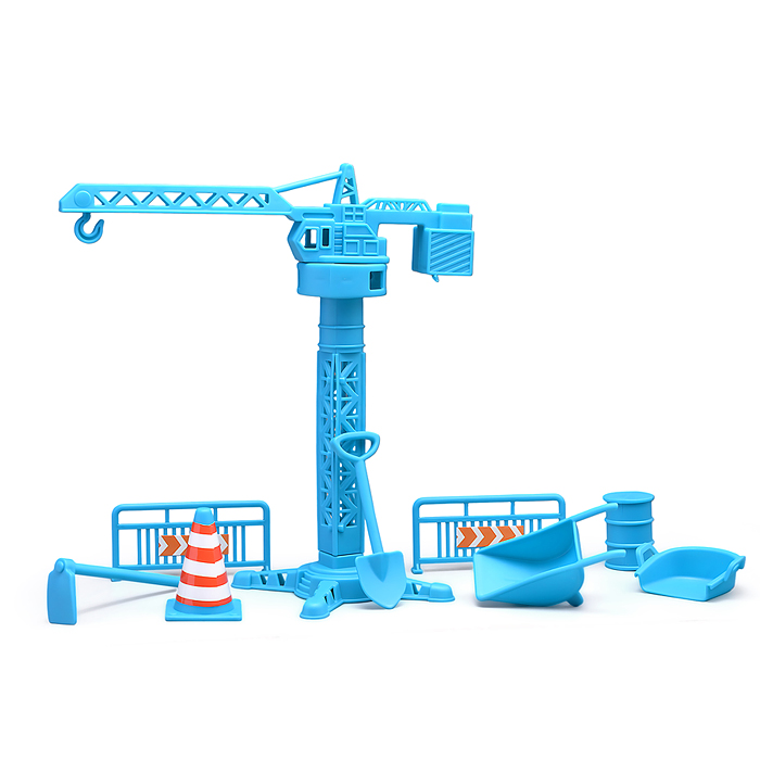 Машина 6607-E "Строительные работы" с дорожными знаками, в коробке