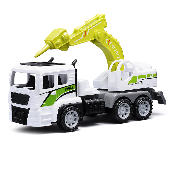 Машина 6607-E "Строительные работы" с дорожными знаками, в коробке