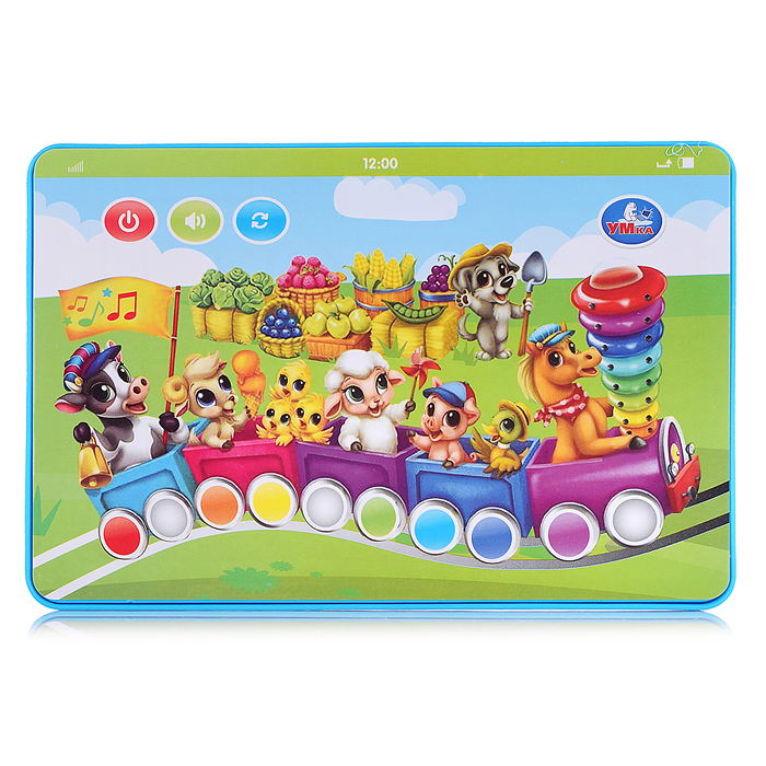 Фото к товару Мини планшет "Паровозик" 40+ мелодий стихов и звуков. на блист. Мини планшет "Паровозик" 40+ мелодий стихов и звуков. на блист.