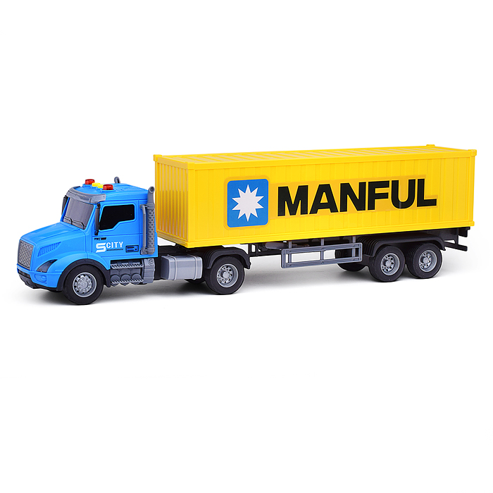 Машина JS205AS "Грузовик с контейнером" 1:16 (свет, звук) в коробк