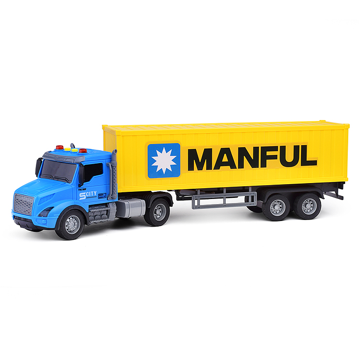 Машина JS205AS "Грузовик с контейнером" 1:16 (свет, звук) в коробк