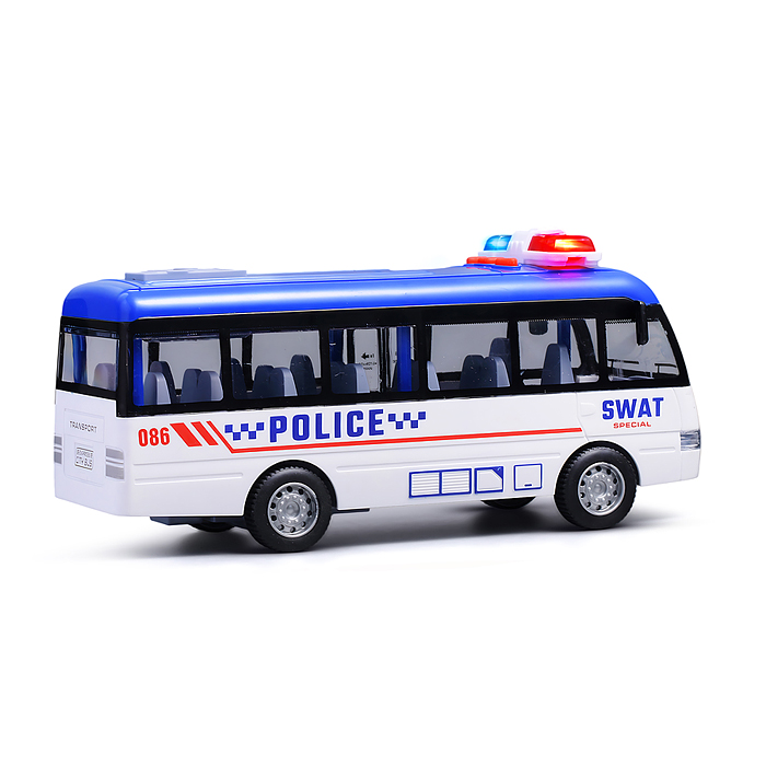 Машина YM-9906F "Полицейский автобус" на батарейках, в коробке