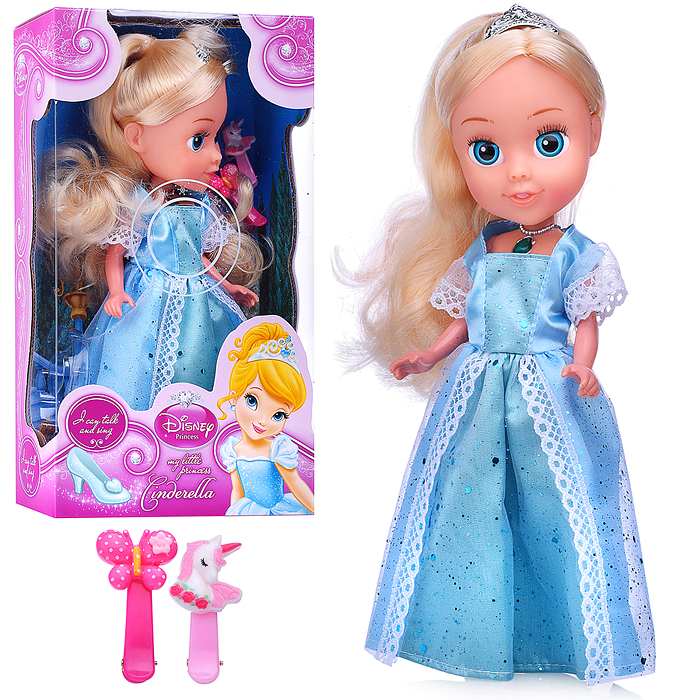 Кукла 25 см озвуч, Золушка, свет (амулет, рук и ноги сгиб, акс.)