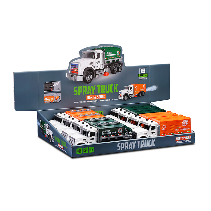 Машина YM-9922F "Мусоровоз" (свет, звук, спрей) в коробке