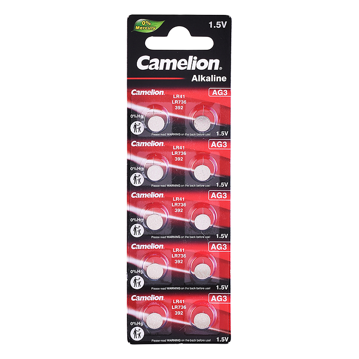 Батарейки алкалиновые Camelion AG3-BP10(%Hg)AG3 392 BL10 Батарейки алкалиновые Camelion AG3-BP10(%Hg)AG3 392 BL10