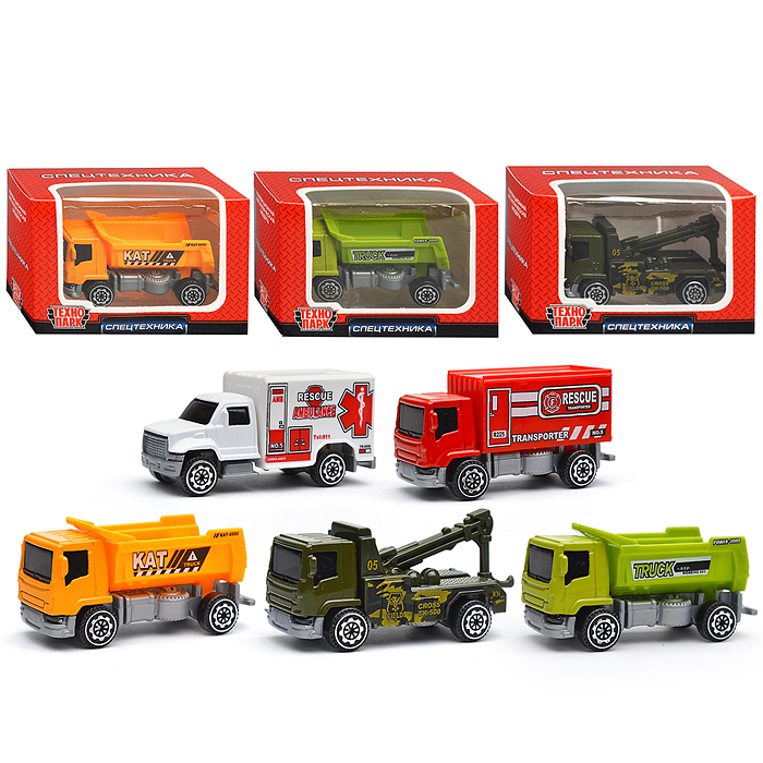 Машина металл Спецтехника 7,5 см, в ассорт, дисп., в коробке Машина металл Спецтехника 7,5 см, в ассорт, дисп., в коробке