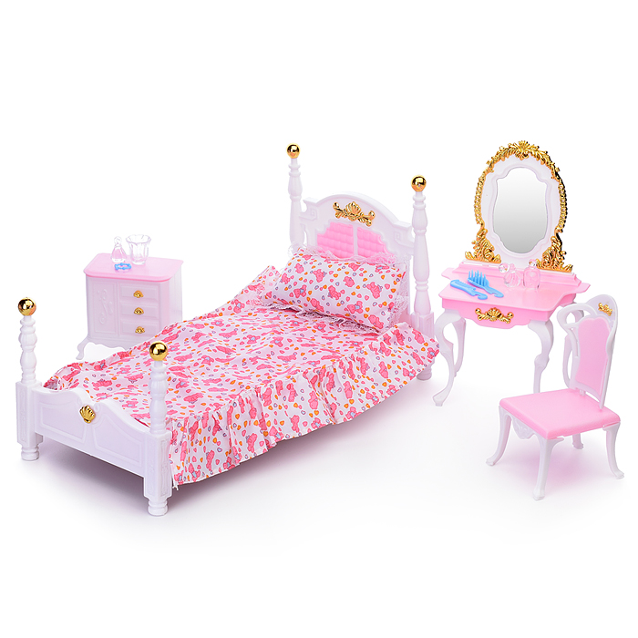 Фото к товару Набор мебели для кукол 2319 "Спальня" в коробке Набор мебели для кукол 2319 "Спальня" в коробке