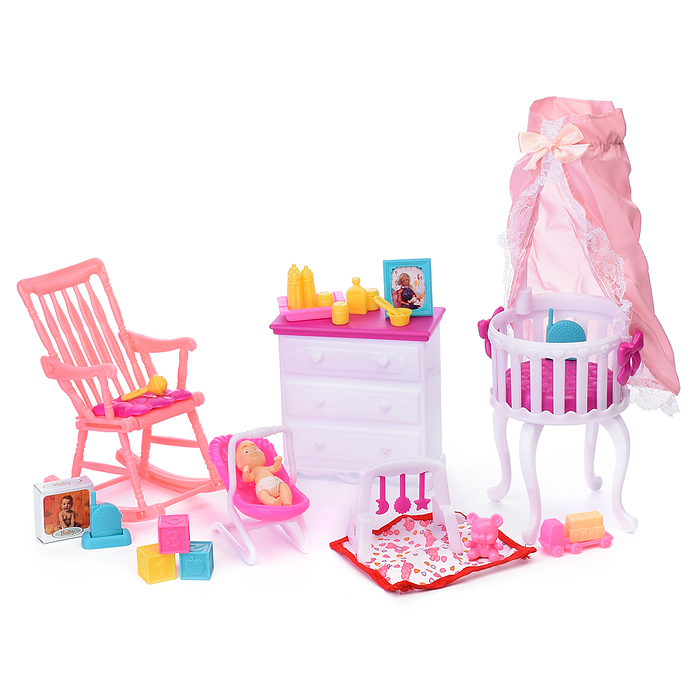 Фото к товару Набор мебели для кукол 9929 "Детская комната" в коробке Набор мебели для кукол 9929 "Детская комната" в коробке