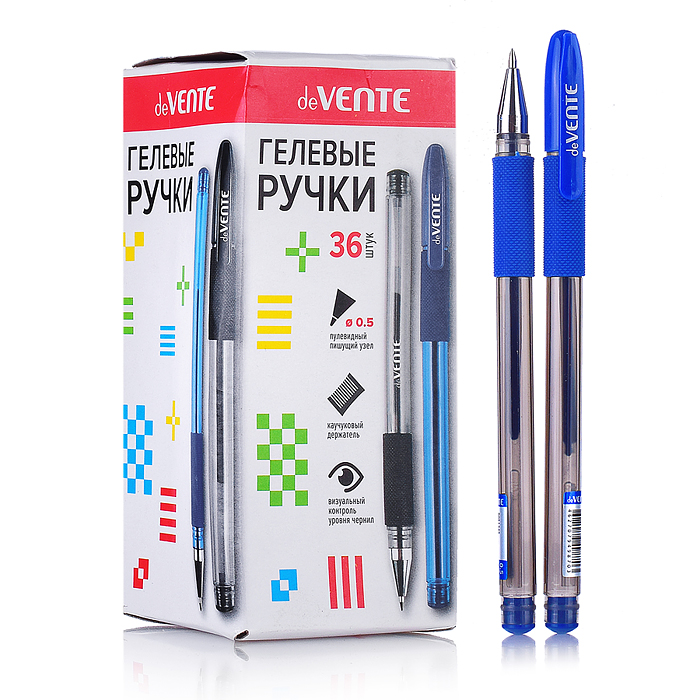 Ручка гелевая "Ritony" d=0,5 мм, полупрозрачный корпус с металлическим наконечником и каучу