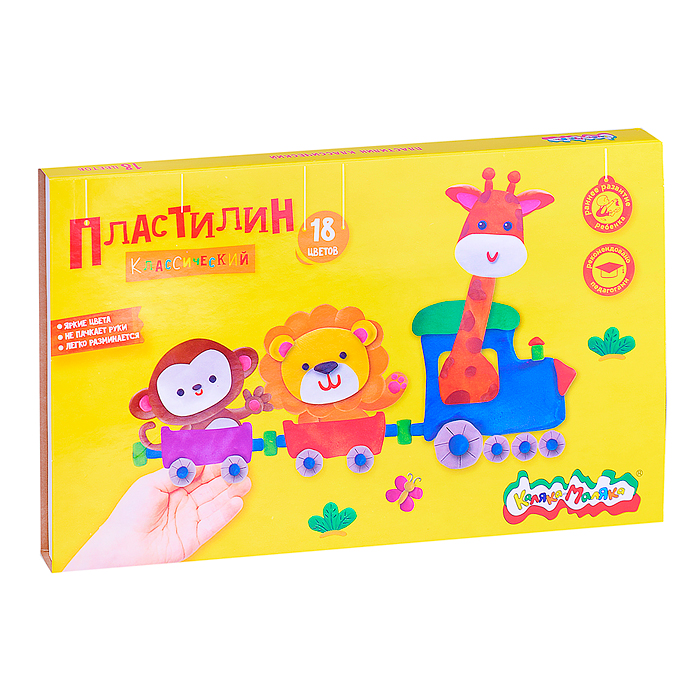 Пластилин 18 цв. 360 г со стеком 