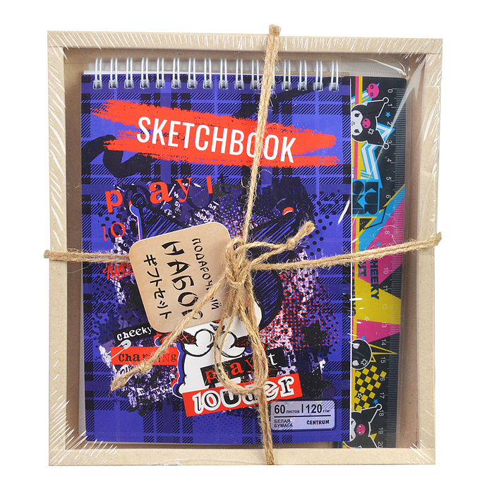 Набор. Скетчбук "Kuromi" формат А5, 60 листов + Корректор-лента 6 мм х 4 м с рисунками для корре