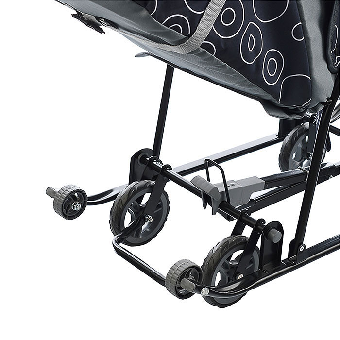 Фото к товару Санки-коляска Снежинка универсал-1 (круги на черном) Санки-коляска Снежинка универсал-1 (круги на черном)