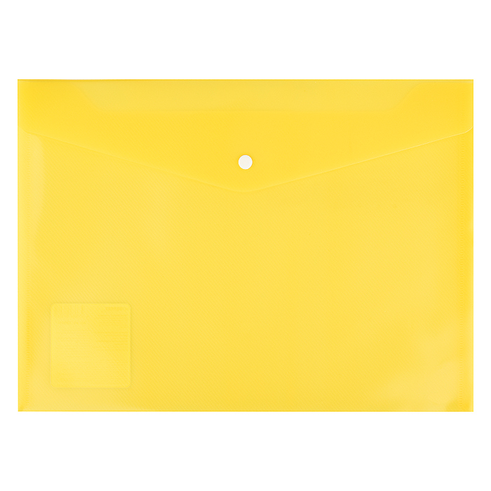 Папка-конверт с кнопкой А4 120 мкр. диагональ. желтый Classic Lite