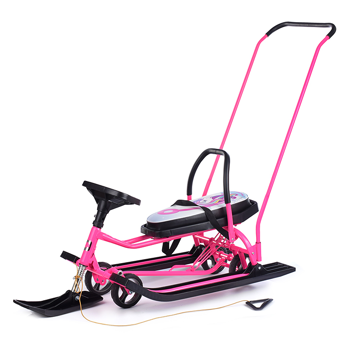 Игрушка Снегокат детский 109 "Wheel" c П-образным толкателем и колесной базой (Единорожка) 