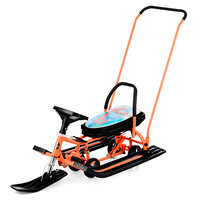 Игрушка Снегокат детский 109 "Wheel" c П-образным толкателем и колесной базой (Кис-кис) 