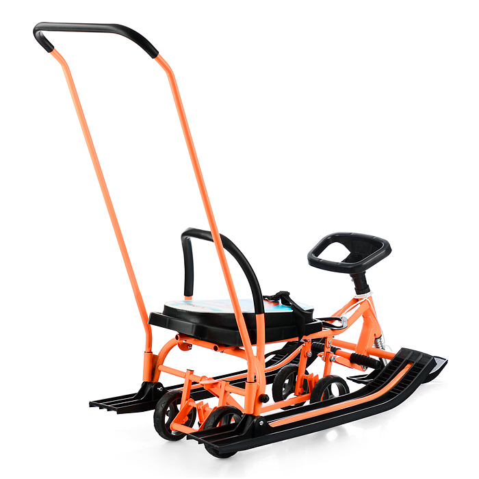 Игрушка Снегокат детский 109 "Wheel" c П-образным толкателем и колесной базой (Кис-кис) 