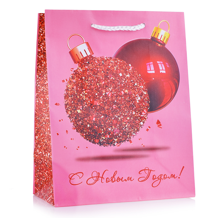 Бумажный пакет для сувенирной продукции с ламинацией, с шириной основания 17,8 cм.