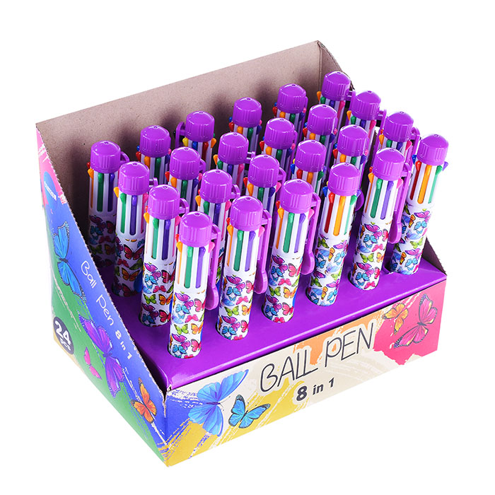 Ручка шариковая-автомат  8-цветная