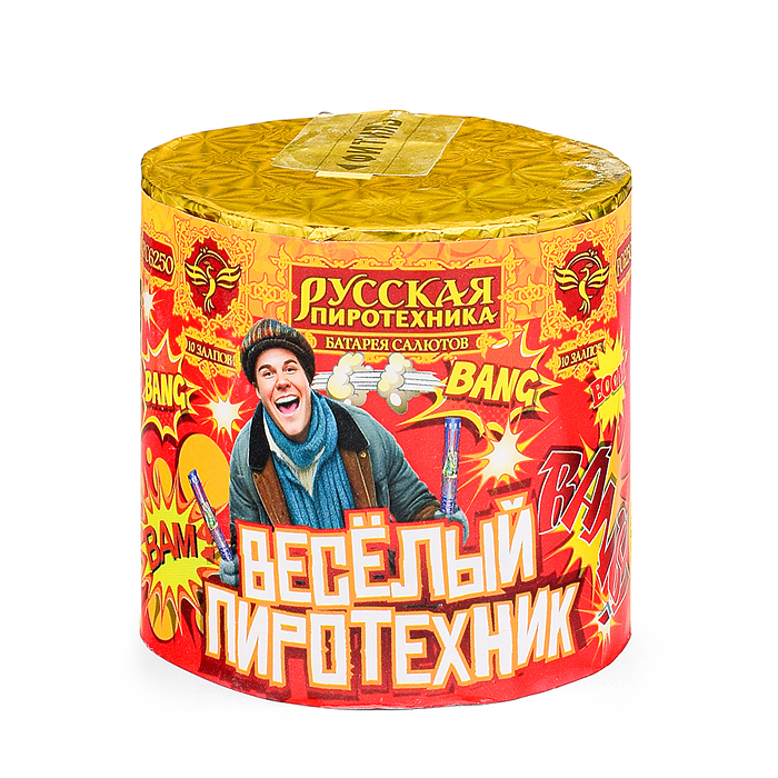 Фото к товару Батарея салютов "Веселый пиротехник" (0,7 *10) Батарея салютов "Веселый пиротехник" (0,7 *10)