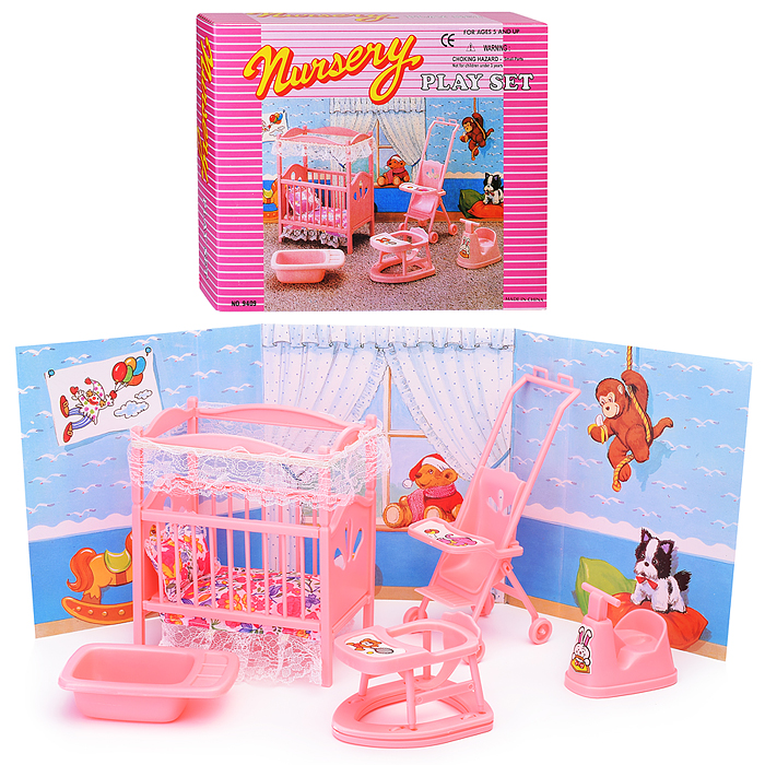 Набор мебели для кукол 9409 "Детская комната" в коробке Набор мебели для кукол 9409 "Детская комната" в коробке