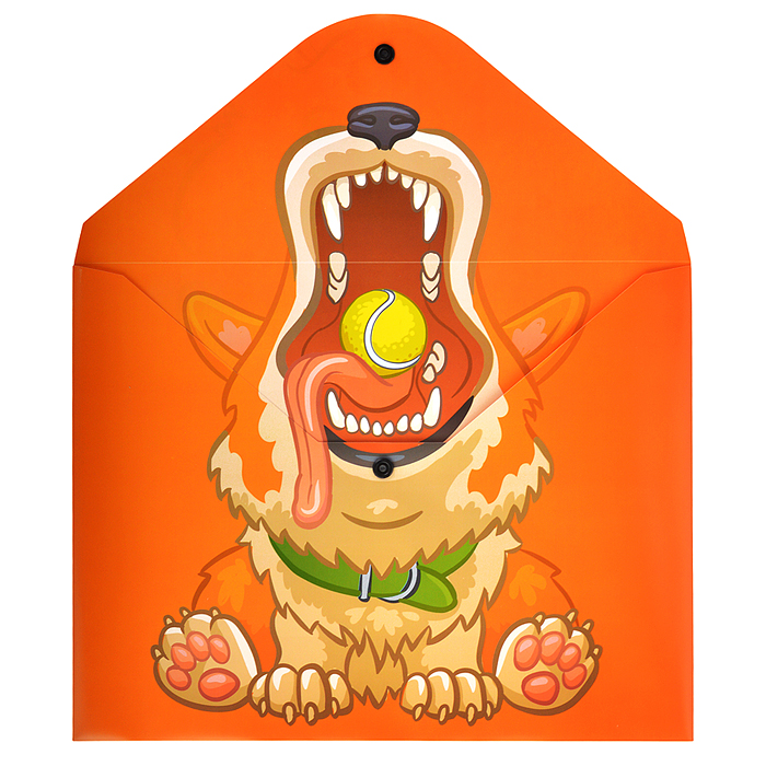 Фото к товару Папка-конверт на кнопке А4, пластик, Корги, 180 мкм, двусторонняя печать Папка-конверт на кнопке А4, пластик, Корги, 180 мкм, двусторонняя печать