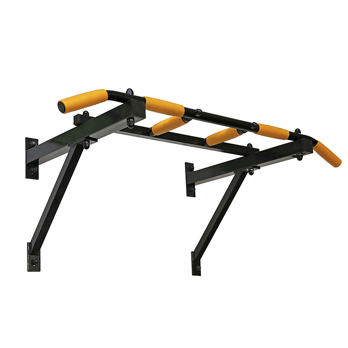Турник треххватный (крепеж к стене) черный с желтыми ручками ВБ Турник треххватный (крепеж к стене) черный с желтыми ручками ВБ